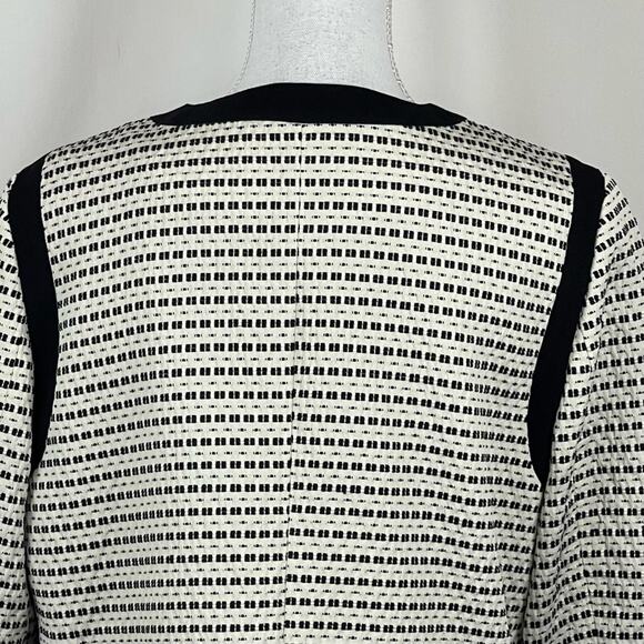 LOFT Black Cream Bold Print Career Office Jacket NWOT Size 14 - Picture 6 of 13
